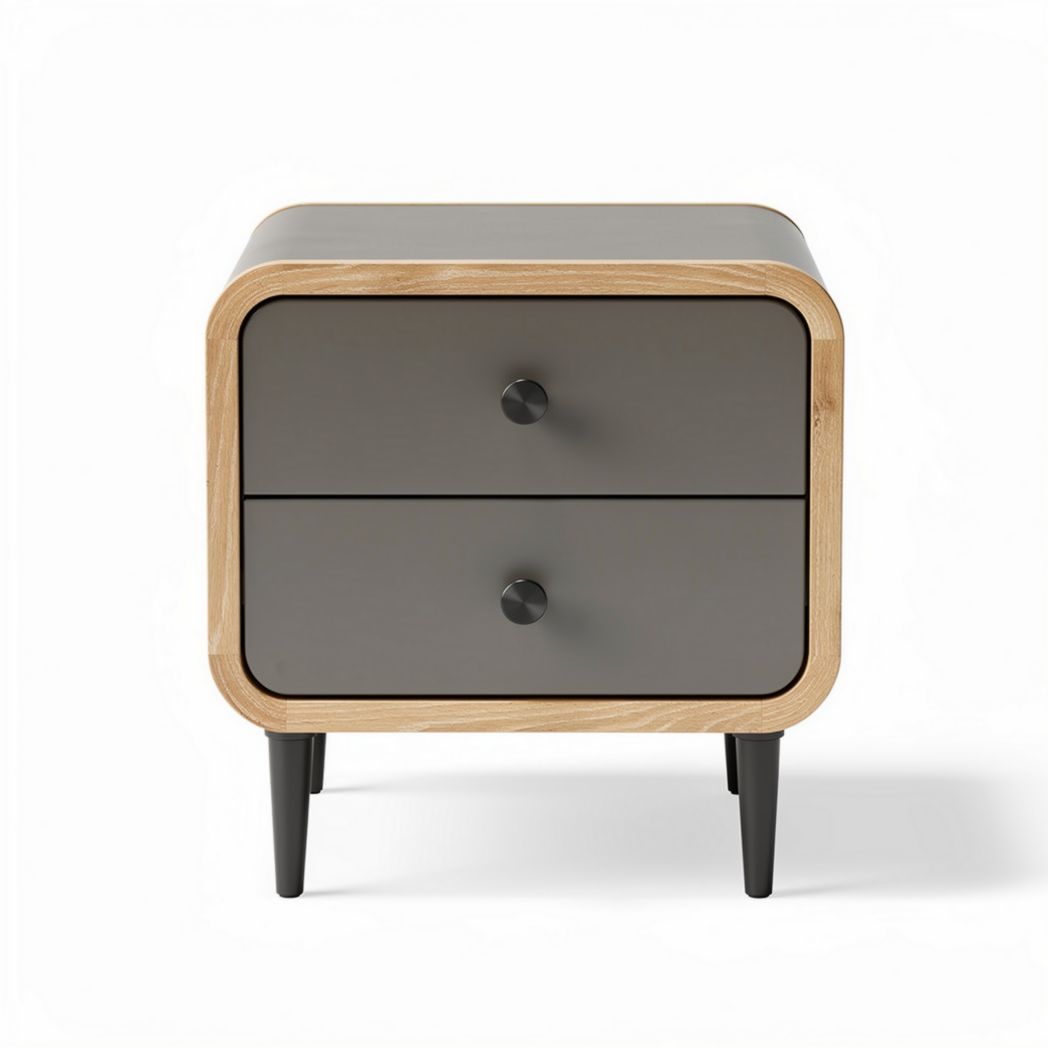 Comò in legno e melaminico per camera da letto con due cassetti – 50 x 40 x 45 cm
