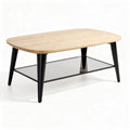 Tavolino da caffè in legno e vetro per soggiorno – 120 x 60 x 45 cm