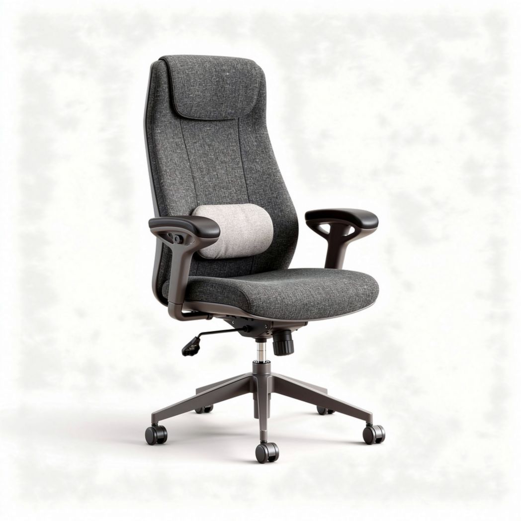 Sedia da ufficio in tessuto con supporto lombare – 60 x 60 x 110 cm