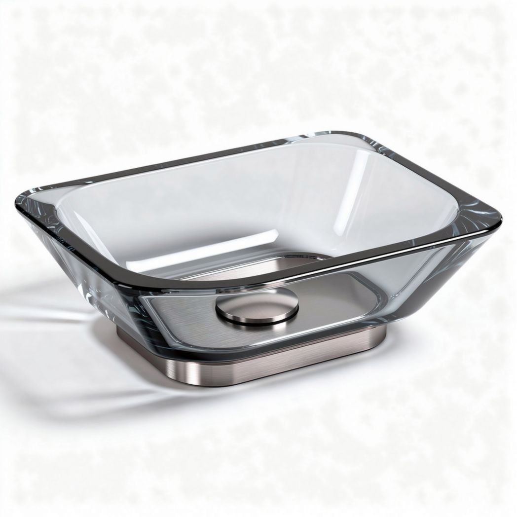 Piatto in vetro temperato per presentazione alimenti – 20 x 15 x 5 cm