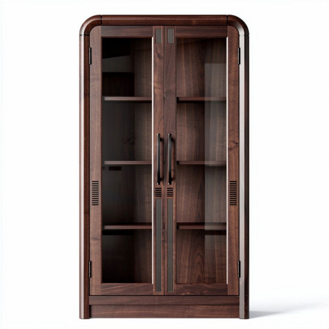 Vetrina in legno con ante in vetro per soggiorno – 80 x 40 x 160 cm
