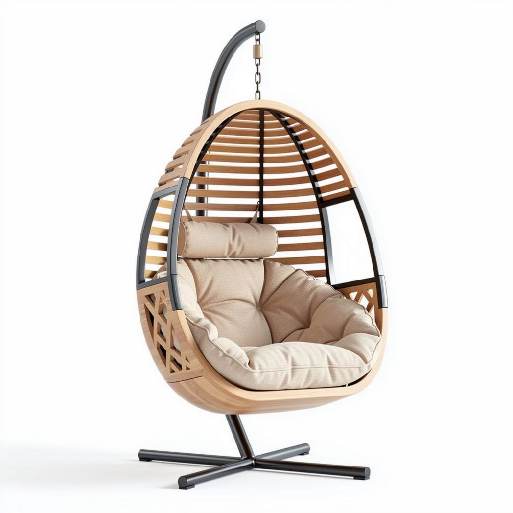 Sedia sospesa in rattan per esterni – 120 x 100 x 150 cm