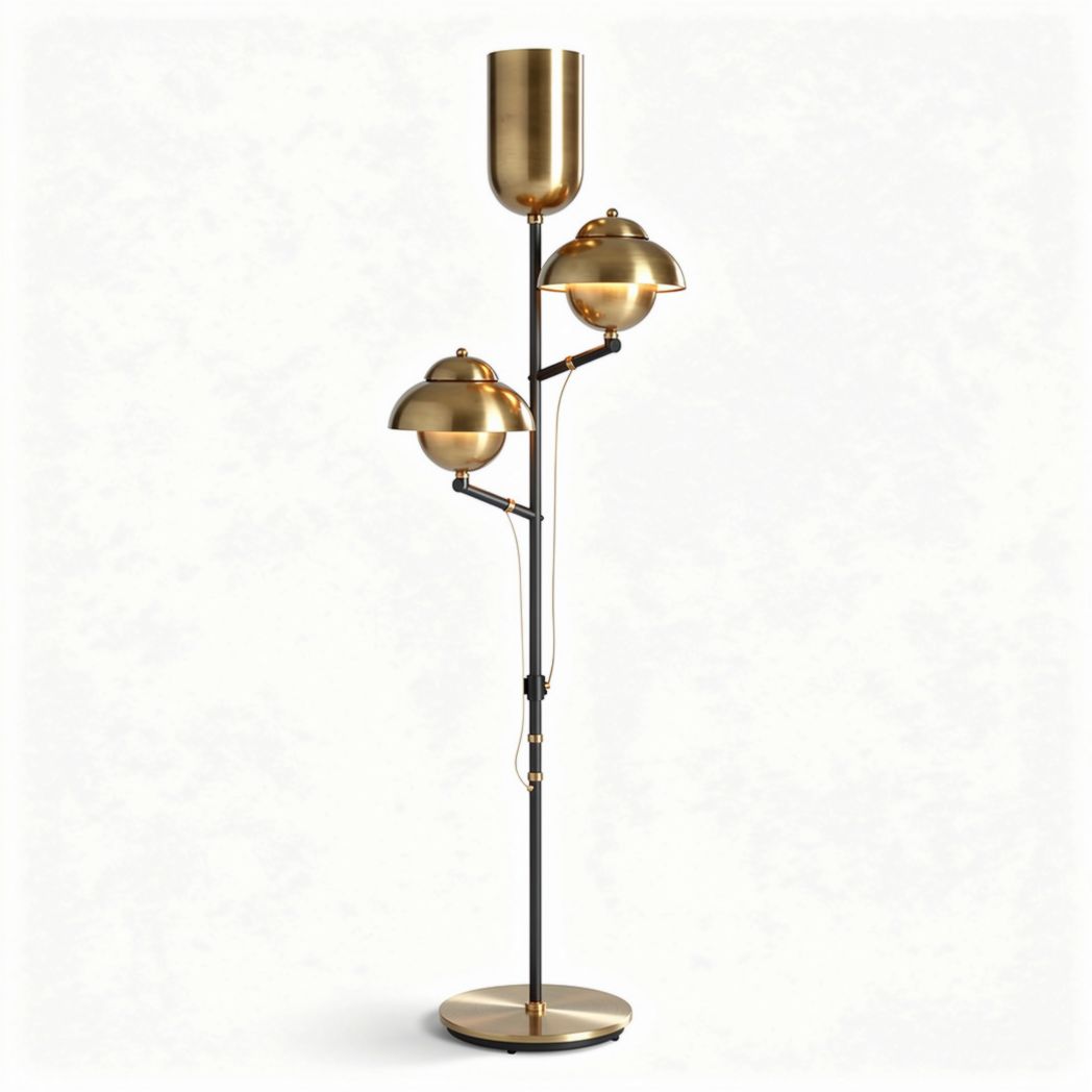 Lampada da terra con tre diffusori in metallo per illuminazione – 150 x 50 x 180 cm
