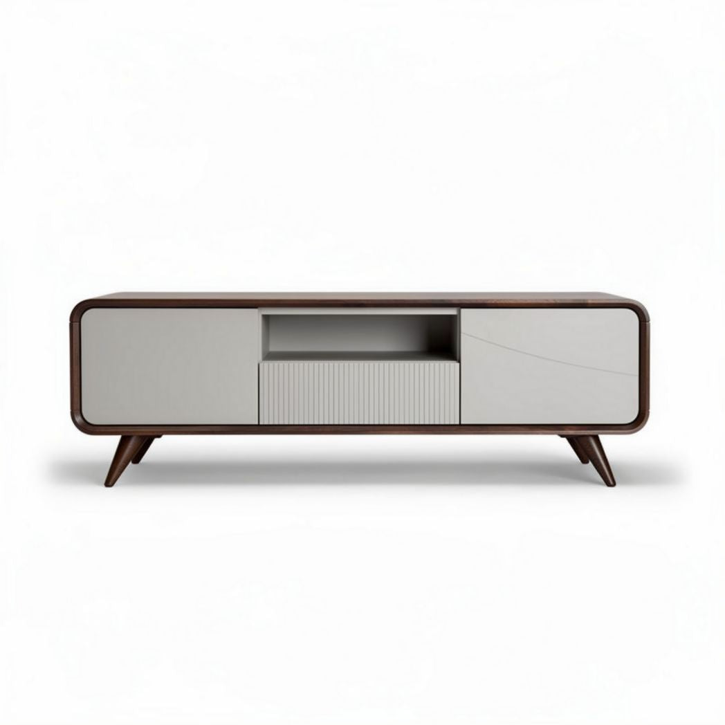 Mobile TV in legno con ripiani e cassetti per soggiorno – 150 x 40 x 50 cm